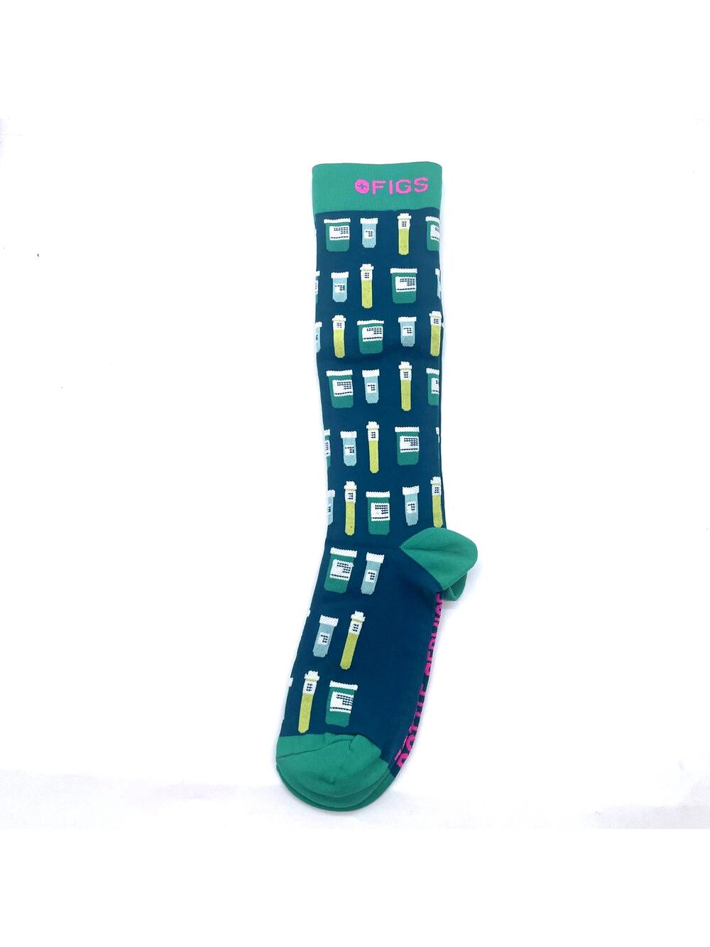 1Pair FIGS Compression Green Socks Size L